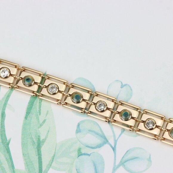 Elegant Rose Gold Bracelet with Evil Eye and Crystal Accents, XPBL0710 - Picture 7 of 12